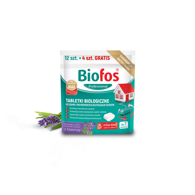 Biofos Professional Tabletki do szamb 12 szt + 4 szt gratis